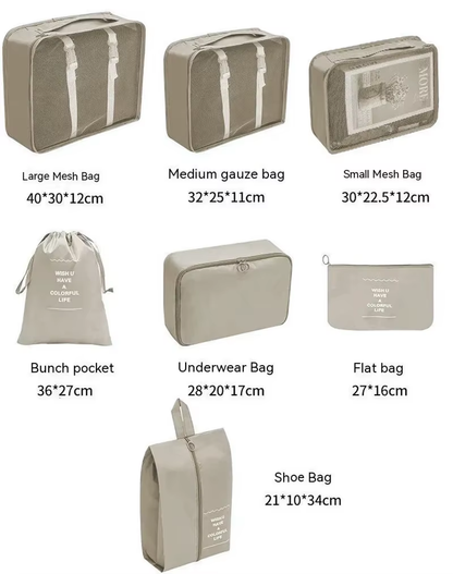 Medidas set 7 organizadores maleta cubos viaje equipaje cabina avion - Packflow